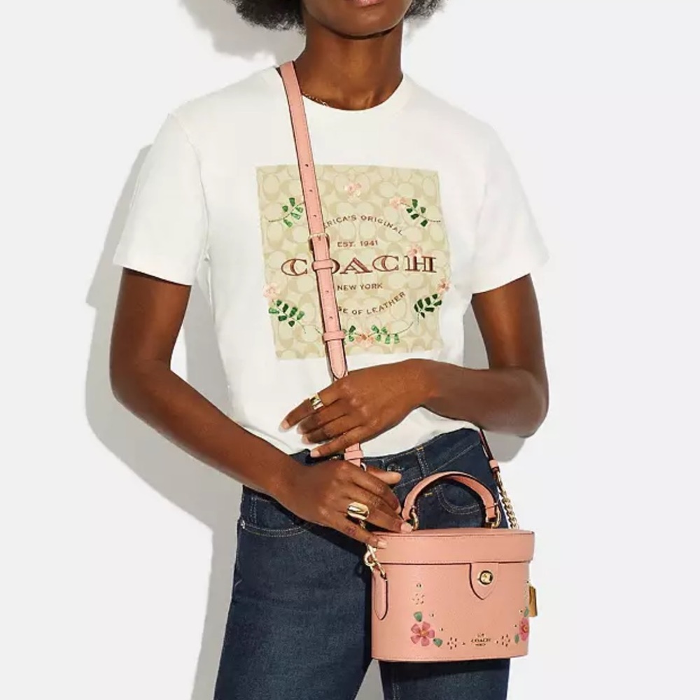 NWT Authentic Coach Kay Crossbody With Floral Whipstitch - Picture 7 of 14